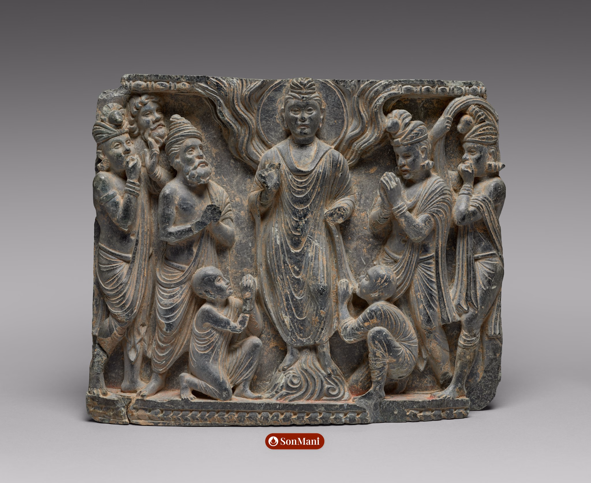 The Great Miracle at Shrāvastī, Peshawar Valley, Gandhāra, Pakistan, early Kushan period, ca. 100 CE